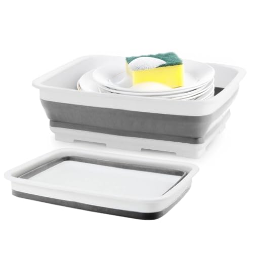 Garden Mile 7L Collapsible Washing Up Bowl Small Washing Up Bowls for Sink Camping Sink Bowl Small Portable Kitchen Wash Basin for Travelling Storage Organiser for Home Office Bedroom Bathroom
