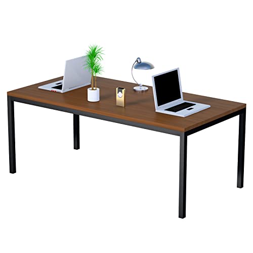 BEST BOARD 35x70 Inches Writing Computer Desk Modern Simple Study Desk Industrial Style Laptop Table for Home Office Brown Notebook Desk