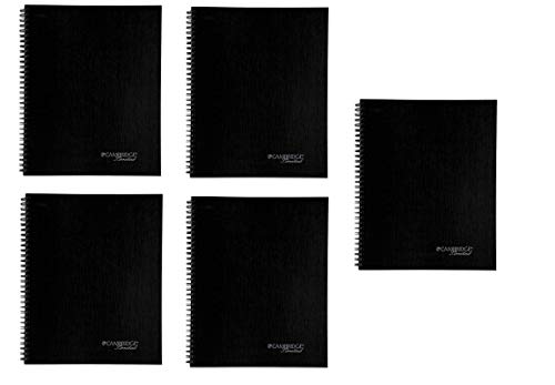 Cambridge Limited Business Notebook, 8-1/4 X 11 Inches, Wirebound, Action Planner, Black (06064) - 5 Pack #TOP23