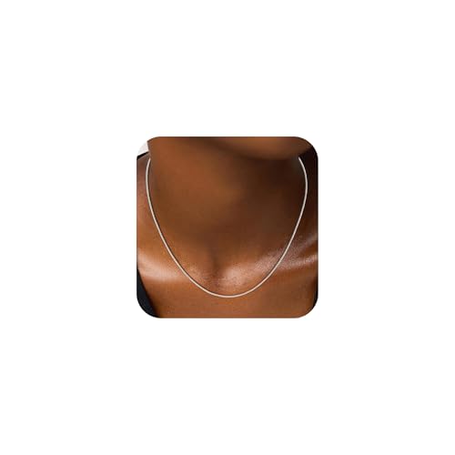 SLOONG Sterling Kette Silber 925 Damen - 1mm Breit Box Halskette Damen Silberkette 925 Ohne Anhänger Jewelry Schmuck Geschenke für Frauen Mutter Freundin 51cm