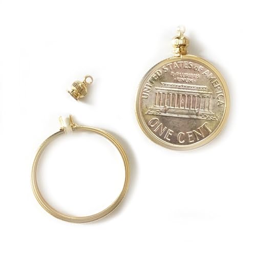 Set de 4 Porta Monedas 1 Cent USA tono dorado miniatura 1