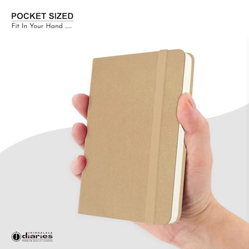 Image of Jhingalala Diaries - Hardbound Leather Cover Pocket Size Corporate Executive Diary Notebook I Pocket Diary For Men and Women I A6 Size I 80gsm Paper I 192 Ruled Pages (Golden)