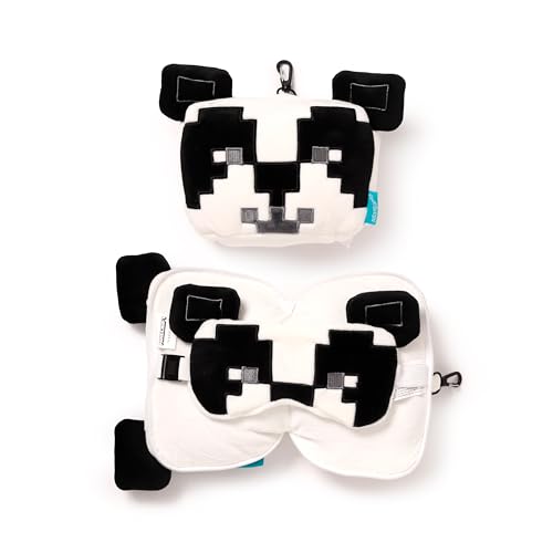 Relaxeazzz Minecraft Panda Shaped Plush Travel Pillow & Eye 