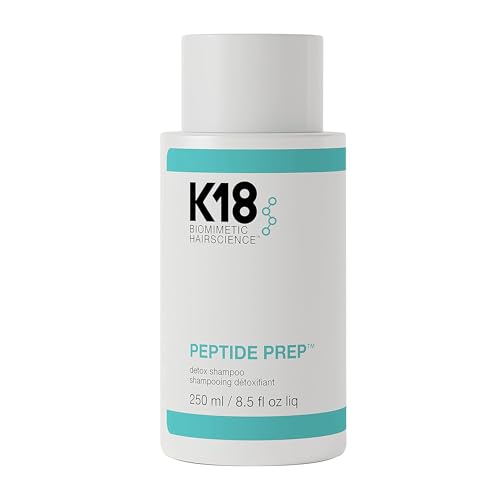 K18 PEPTIDE PREP™ Colour-Safe Detox Clarifying Shampoo, Non-Stripping, pH-Optimised Cleanse, Removes Product Buildup, Dirt, Oils & Metals, 250ml