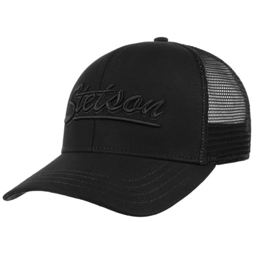 Stetson Monochrome Trucker Cap Snapback Mesh 100% Cotton Men Summer Winter Black