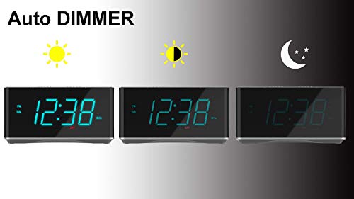 iTOMA Electronic Alarm Clock Radio-Bluetooth Stereo Speakers,FM Radio,Dual Alarm,Snooze,Brightness Dimmer,USB Charging Port,Backup Battery(CKS3501BT) - Thumbnail 6
