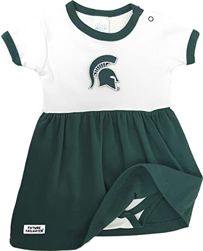 Image of Future Tailgater Michigan State University Spartans Onesie Baby Dress (3-6 Months) Pink