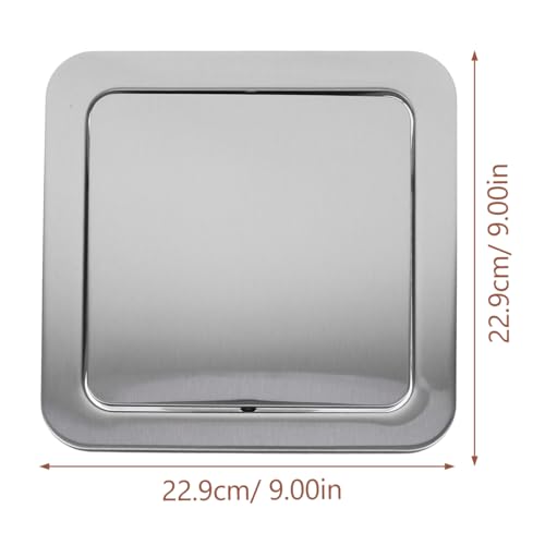 Image of BESTOYARD Recessed Countertop Trash can Lid 9.01 X 9.01 X 1.29 in Stainless Steel Swing Flap Cover for Kitchen Cabinet Tabletop Office Restaurant Bathroom