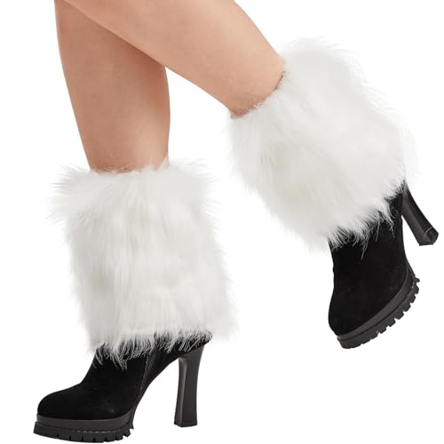 Image of Nanxson Womens Fur Leg Warmer Winter Short Boot Cuffs Covers Sleeves TTW0071