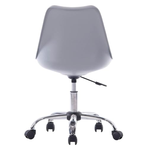 Image of Armless 360 Revolving Office Chair - Solid Steel for Home /Office /Study /Vanity /Shops /Clinic /lab /Spa /Conference /Meeting /Reception. (Light Grey)