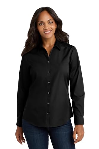 Port Authority Women's Long Sleeve Carefree Poplin Button-Down Shirt