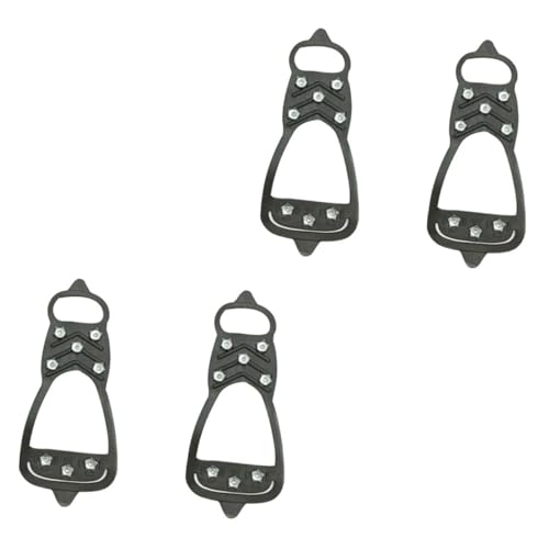 TINEASUR 4pcs Anti-Skid Crampon Snowfield Shoes Cover Outdoor Ice Climbing Overshoes Non-Slip Design