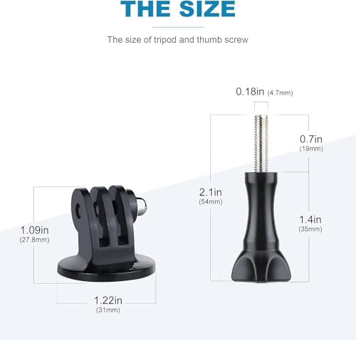 Image of Action Pro Tripod Mount Adapter with Thumb Screw Compatible with GoPro Hero 13 /12 /11 /10 /9 /8 /7 /6 /5 /4, SJCAM, Akaso, DJI Osmo, Insta360 Action Cameras (Pack of 2)