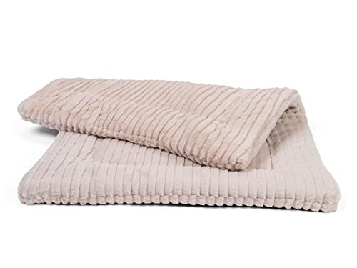 TrendPet Harmony 4cm gefütterte Hundedecke, Katzendecke, Liegedecke für Hunde und Katzen (Creme, 90x65cm)