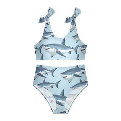 Wusikd Great White Shark Girls Swimsuits Two Piece Swimwear Bikini Set for for Girls Size 3T3