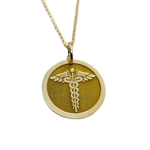 Chaîne de 45 cm avec pendentif d'alerte médicale en argent 925 pour infirmière et médecin
