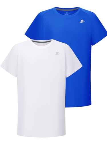 Image of DEVOROPA Youth Boys Compression Shirt Long /Short Sleeve Football Baseball Undershirt Quick Dry Kids Sports Baselayer Crewneck