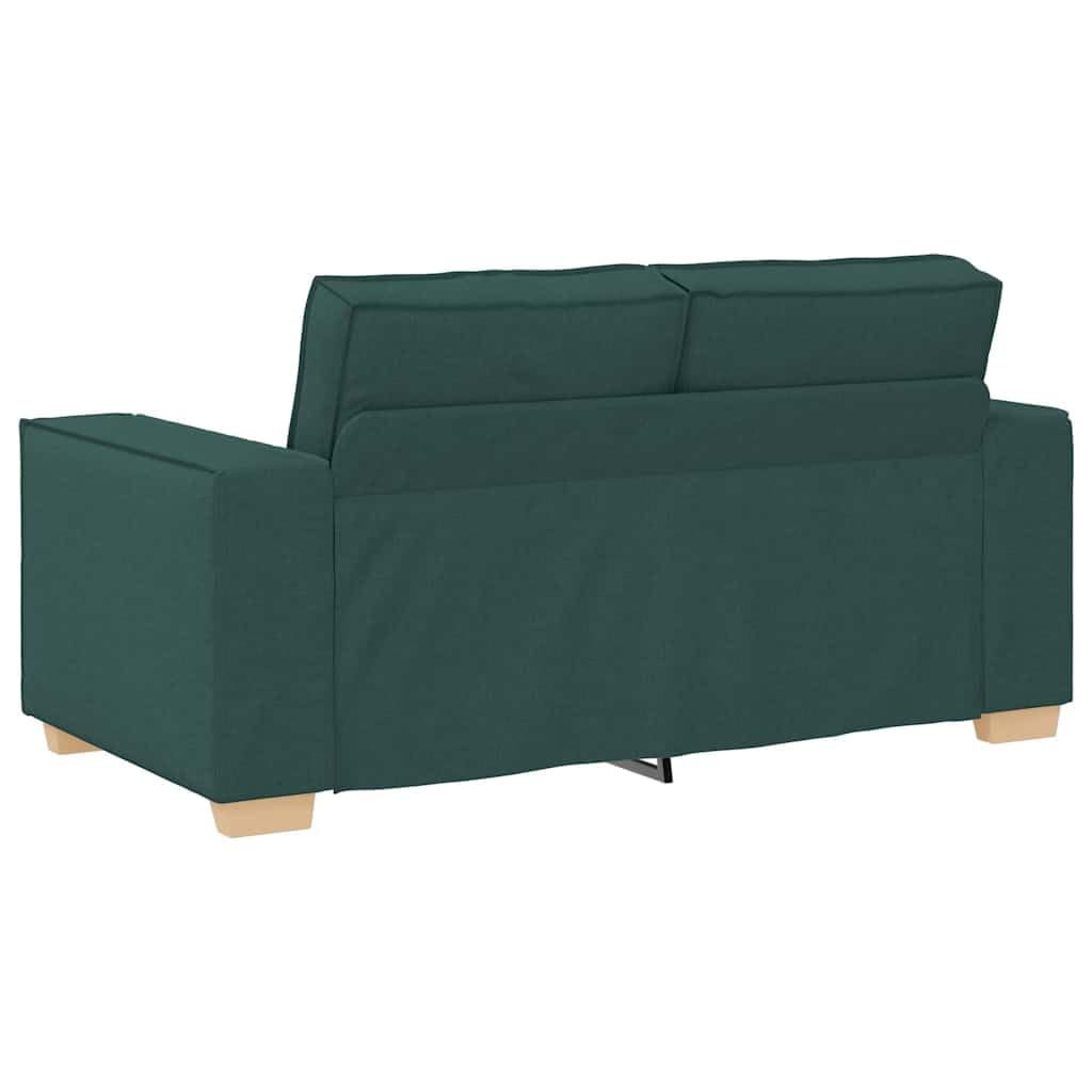 Juego de 2 sofás de tela para salón, 2 plazas y 3 plazas, color verde oscuro, sofá acolchado con estructura de madera y metal, cómodo