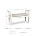 Signature Design by Ashley Realyn French Country Upholstered Tufted Accent Bench with Foam Cushion and Scrolled Arms, Wood Frame, 25.88