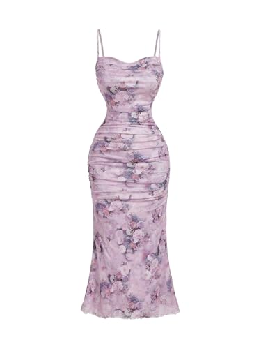 Image of GORGLITTER Women's Floral Spring Summer Wedding Guest Dress Bridal Shower Cocktail Tea Party Beach Midi Sun Dress 2026