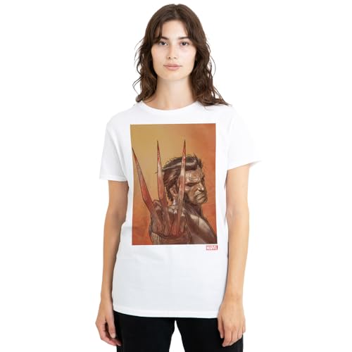 T-shirt Wolverine Marvel X-Men femme blanc haut manches courtes