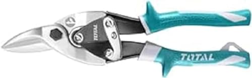 TOTAL - Tijeras Corta Chapa - Longitud de 250 mm - Corte Recto a Izquierdas - Adecuado Para Cortar Chapas de Aluminio o Acero Inoxidable - Capacidad de Corte de 0,7 a 1,2 mm - Cromo Molibdemo