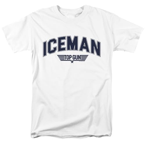 Top Gun Iceman t-shirt imprimé blanc en coton doux coupe droite pour homme et femme