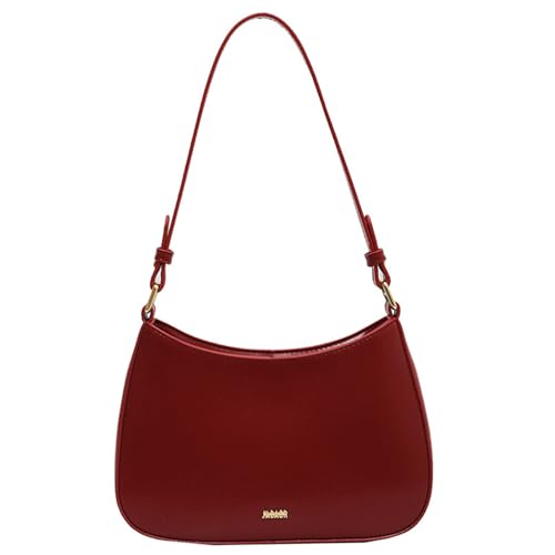 Sac à épaule petite taille cuir rouge zippé mode rétro pour femme
