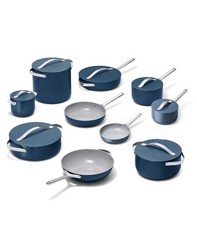 Caraway 24-Piece Nonstick Ceramic Cookware Set - Includes Fry Pans,