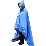 FANCYWING Outdoor Fleece Blanket XL Hooded Stadium Mat - Waterproof/Windproof Blanket for Camping, Picnic, Sports, Festival, Football, Baseball, Concerts, Grass, Dog, Beach (79 x 55 inches)
