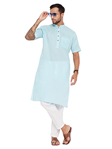 Image of VM Men's Cotton Blend Kurta Pyjama Set