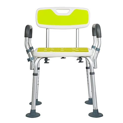 Adjustable Shower Chair with Backrest & Arms Safe Bath Stool for Seniors Height Adjustable Shower Bench with Handles Comfortable Shower Seat for Bathing