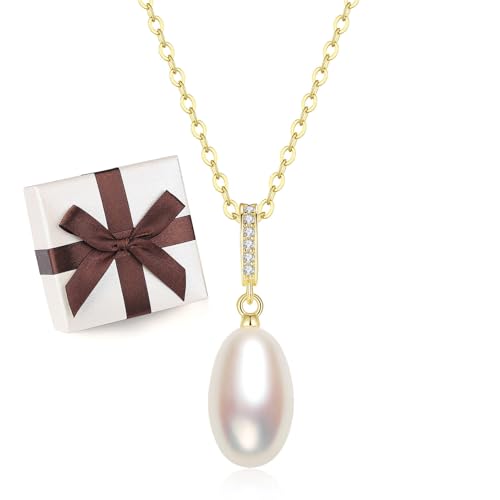 Collier Argent 925 Femme Pendentif Perles d'Eau Douce Bijou Chic