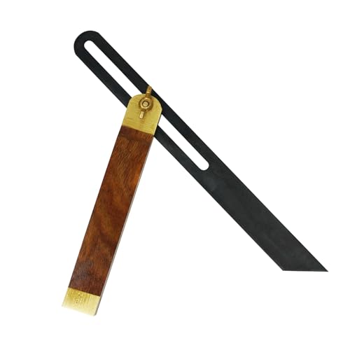 Dapetz ® 10.5-Inch Adjustable Carpentry Square Bevel Gauge - Sliding T-Bevel Ruler with Stainless Steel Blade and Hardwood Handle for Craftsmen, Carpenters, and Architects