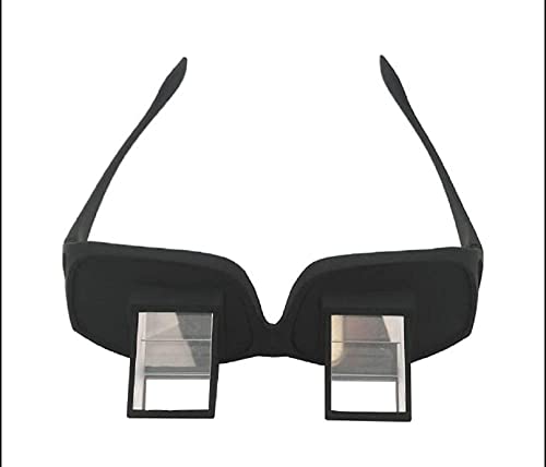Image of Men's and Women's Plastic Frame Full Rim Horizontal Lazy High Definition Prism Periscope Glasses - Lazy Glasses Prism Glasses Horizontal Spectacles Lie Down for Reading Watching Video-Black