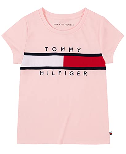 Tommy Hilfiger girls Tommy Hilfiger Girls' Core Short Sleeve Scoop Neck Tee T Shirt, S21 Rose Shadow, Medium US