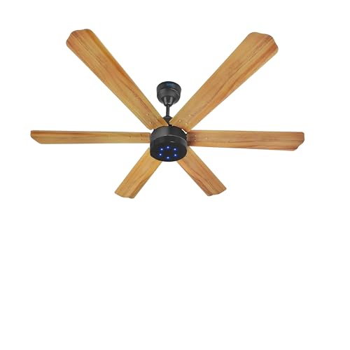 Image of XUGA Jovian F6W Premium Smart 1200mm, BEE 5-star BLDC fan,6 Blade,Remote Ceiling fan for Home, 100% Copper Motor,Energy Saving, High Air Delivery, Aesthetic LED Light (Wooden)(5 Year Warranty)