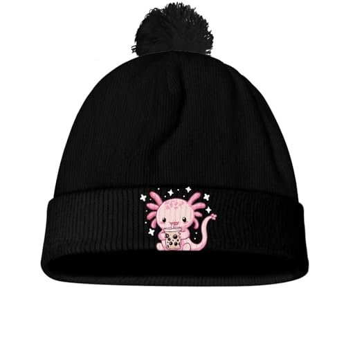 Winter Hat with Pompom Knitted Thick Ski Cap Outdoor Beanie Cap Elasticity Warm Hat for 3-10 Years Girls Boys3