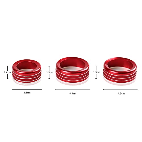 Image of 3PCS Car AC Knob Trim Air Conditioner Audio Cover Rotary Decoration Ring Sticker Decal fit for Alfa Romeo Giulia 952 Stelvio 949 2016 2017 2018 2019 Interior Accessories