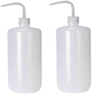 VANTOBEST 2Pcs 1000ml/34oz Clear Plastic Wash Bottle Plastic Squeeze Tattoo Bottle with Narrow Mouth Squirt Bottle Containers Cans Pots Watering Tool for Gardening Lab Industry