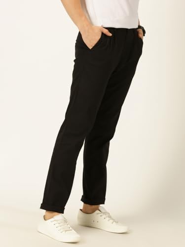 Image of Thomas Scott Men's | Solid | Breathable Fabric | 4 Pockets | Casual | Mid Rise | Regular Fit | Cotton Linen | Button Clouser | Chino Trouser | Pants