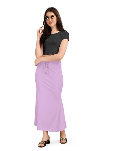 Image of Mogsa Women's Lycra Fishcut Saree Shapewear Petticoat - Tummy Control Slim Fit Stretchable Shaper Skirt with Drawstring & Side Slit for Sarees
