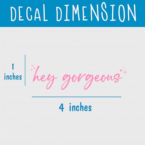 Image of Set 3Pcs Hey Gorgeous Rearview Mirror Decal Beautiful, Girly, Inspirations Stickers Selflove Sign Sticker Water Bottle Laptop Decal Vinyl Waterproof 4x1 Inches Car Decals for Women Mom Girl