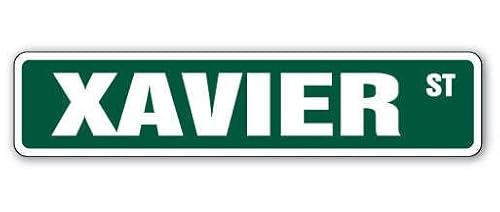 Letrero de calle XAVIER con nombre para habitación de niños, letrero metálico