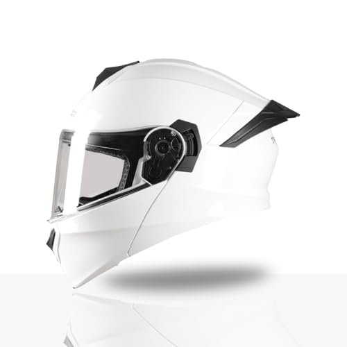 Image of TVS Racing SuperPose Smoked Dual Visor Flip Up Modular Helmet for Men and Women, ISI DOT Certified, ABS Shell, Quick Release Visor, Lightweight, Ventilated, Open Face to Full Face
