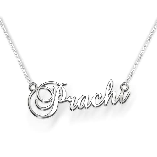 Image of Prachi Cursive Gold & Silver Name Pendant Necklace, Best Jewelry Gift for Girls.