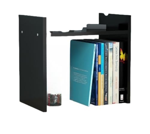 Demanca デスク上置棚 伸縮式デスクオーガナイザー 木製 本立て/飾り棚 オフィス・在宅・学生向け 多種組立 自由調整 省スペース収納ラック (30*17*30cm,ブラック)