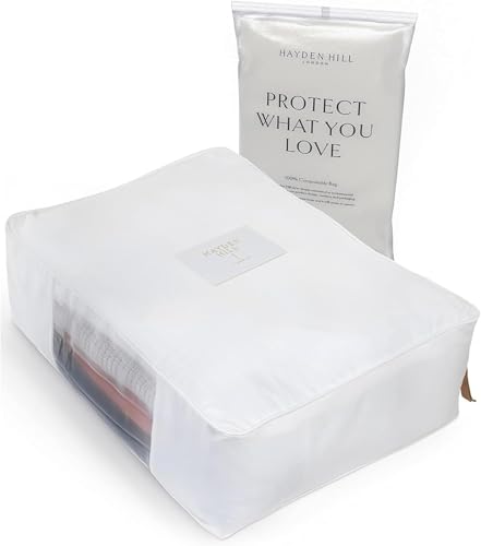 Hayden Hill Luxury Organic Cotton Sweater Storage Bag - Fits 6 Fine Knit Sweaters - 18 Inch - Cashmere Garment Bag - Breathable Clothes Bag for Sweaters and Linen - Certified Carbon Neutral