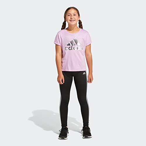 adidas Girls' Short Sleeve Side Slit Tee T-Shirt (Large, Clear Lilac)3