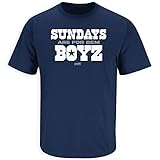Sundays are for Dem Boyz T-Shirt for Dallas Football Fans (SM-5XL) (Navy Short Sleeve, Large)